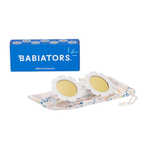 White Daisy Flower I Polarized Yellow Mirrored Lenses – Babiators Sunglasses