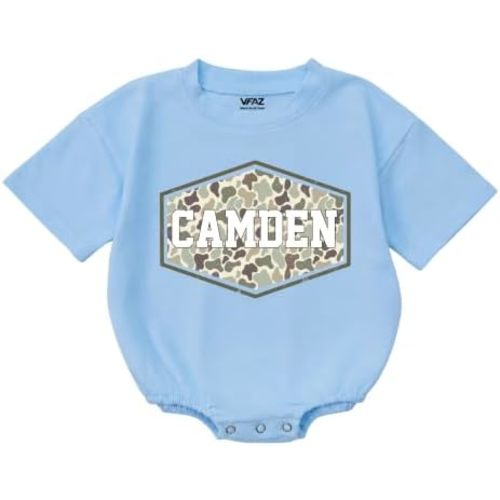 Custom Name Baby Boys Bubble Romper Camo Mallard Duck Hunting Newborn Infant Outfit 0-24 Months