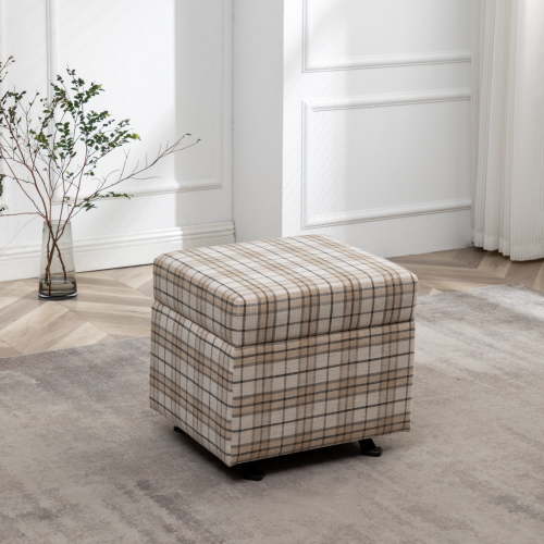 Multifunctional Gliding Ottoman, Upholstered Accent Footrest & Extra Seating for Living Room, Bedroom