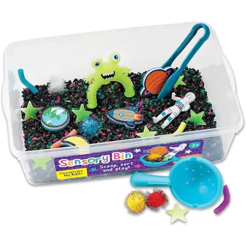 Creativity for Kids Sensory Bin: Outer Space Toys - Preschool and Toddler Sensory Toys, Kids Gifts for Boys and Girls Ages 3-5+, 10.25 x 14.5 x 4.75 inches