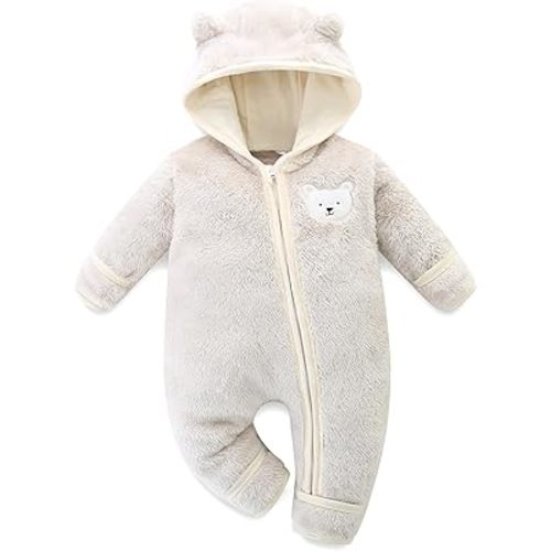 KIDDLETOWN Baby Winter Jumpsuit with Hood Baby Snowsuits with Foot Winter Romper Newborn Fleece Overalls Warmer Snowsuit Outwear Warm Jumpsuit for Girls Boys 3-6 Months : Amazon.de: Fashion