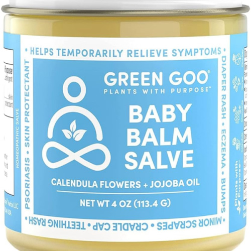 Green Goo Baby Balm, Organic Gentle Moisturizing & Soothing Baby Lotion, Helps Relieve Skin Irritations, 4 Oz Jar