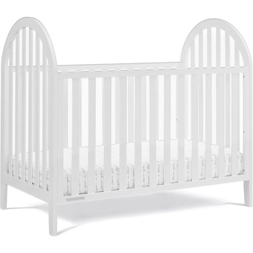 Delta Children Milano 4-in-1 Convertible Crib - Greenguard Gold Certified, Bianca White