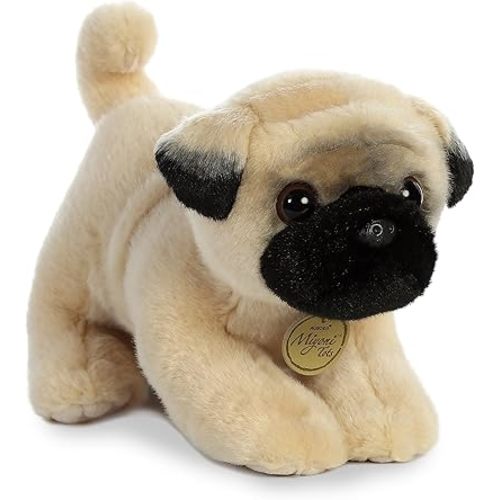 Aurora® Adorable Miyoni® Tots Pug Pup Stuffed Animal - Lifelike Detail - Cherished Companionship - Brown 10 Inches