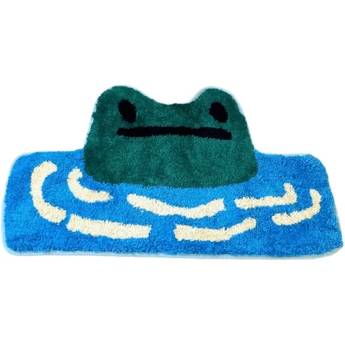 LAKEA Frog Tufted Rug Funny Thickened Non Slip Foot Mat Hallway Porch Area Rug for Home Livingroom Door Mats Bathroom Rug Carpet (32.7X17.3 inch)