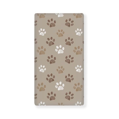Streeyiu Brown Dog Paws Baby Crib Sheets for Boys Girls Paw Fitted Crib Sheet for Standard Crib and Toddler Mattress Cute Baby Mattress Sheets Toddler Bed Sheet 52x28x8 in