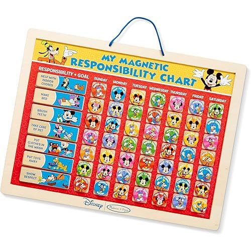 Melissa & Doug Disney Mickey Mouse Clubhouse My Magnetic Responsibility Chart - Toddler Routine, Kids Reward Board, Reward Chart for Toddlers and Kids Ages 3+