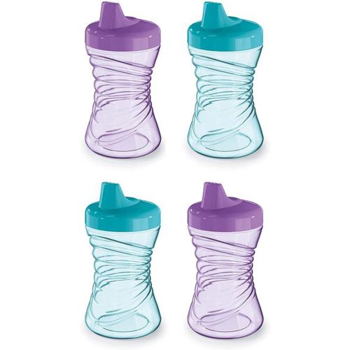 NUK Fun Grips Hard Spout Sippy Cup 10 oz. | Easy to Hold BPA Free Spill Proof Toddler Cup 4pk