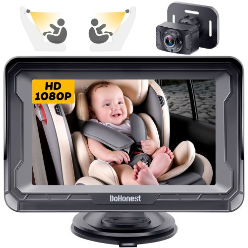 Amazon.com: DoHonest Baby Car Camera HD 1080P: Rear Facing Car Baby Monitor Clear Image | Crystal Night Vision, Adjustable View Angle, Easy Setup, Anti-Glare Display, Safety for Kids & Infants