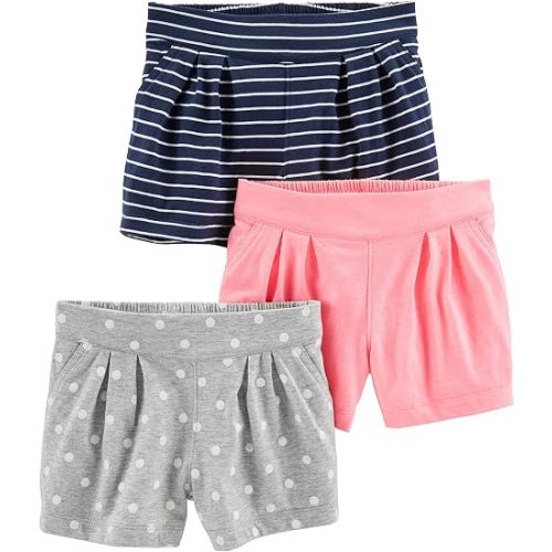 Simple Joys by Carter's Baby Girls' 3-Pack Knit Shorts