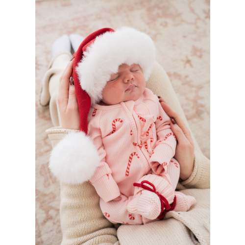 Pink Candy Cane Christmas Zip Romper | Little & Fern – Little and Fern