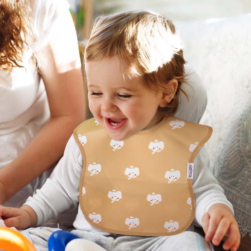 GLLQUEN BABY Waterproof Bibs 5 Pack for Infants Toddlers, Unisex, Elephant and Astronaut