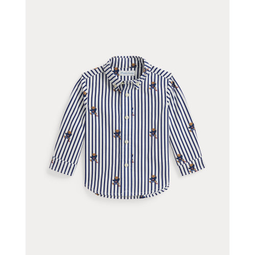 Polo Bear Striped Cotton Poplin Shirt