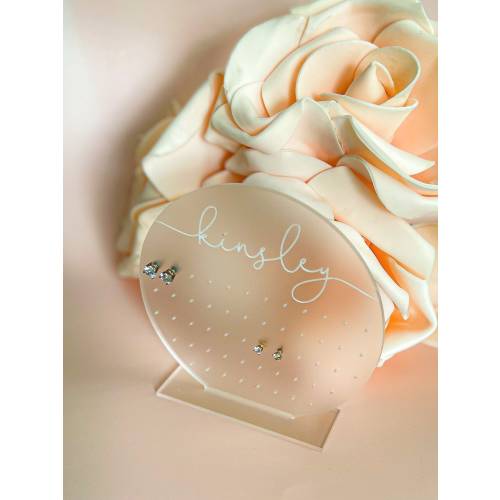 Earring Holder for Girl, Earring Stand, Personalized Kids Gift, Frosted Acrylic Earring Display, Jewelry Organizer, Girls Earring Organizer