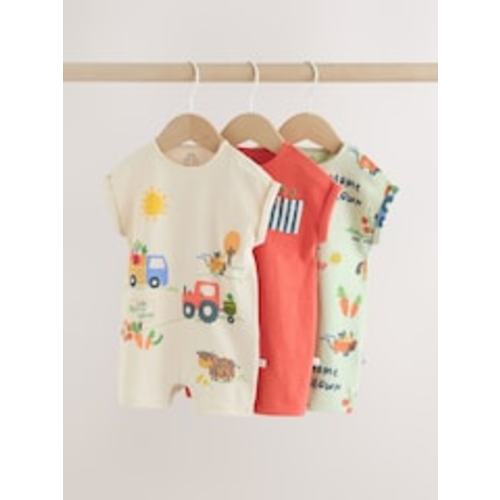 Buy Farmyard Jersey Baby Rompers 3 Pack, 6-9 M