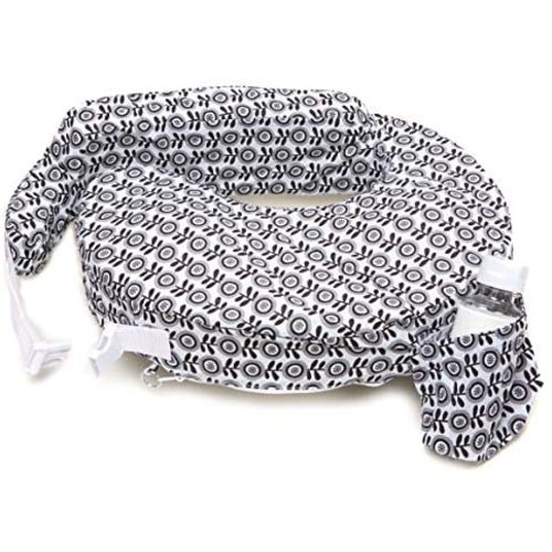 My Brest Friend Original Nursing Posture Pillow, Midnight Poppy - Grey. Black
