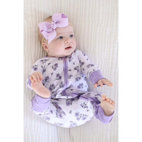 Convertible Zip Romper in Amethyst Garden | Caden Lane