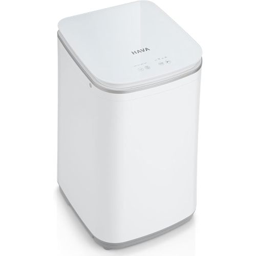 HAVA Portable Washing Machine, 0.8 Cu. Ft. Capacity Mini Washer & Spin Dryer, Fully Automatic with 8 Wash Programs, Hot Wash Options & Upward Drainage, Space Saving for Apartments, Dorms, and RVs