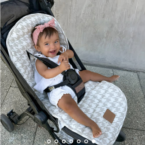 Houndstooth Universal Linen Pram Liner