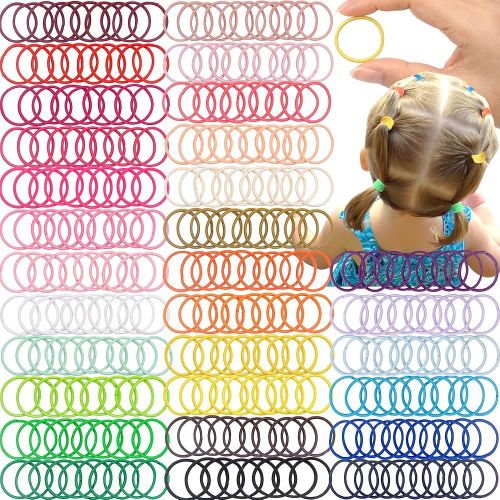 CÉLLOT 300PCS Toddler Hair Ties,2.7cm in Diameter No Crease Thumb Size Rubber Hair Elastics,Small Thin Hair Ponytail Holders Hair Accessories for Baby Girls Kids Children