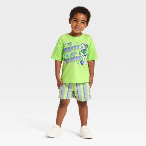 Toddler Boys' 2pc Disney Toy Story Buzz Lightyear T-Shirt & Shorts Set - Green 12M