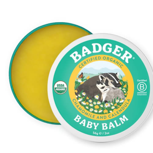 Badger Baby Balm, Organic Calendula Cream, Soothes Diaper Rash, Cradle Cap & Dry Skin, 100% Organic Baby Cream, Pediatrician Tested & Long Lasting, 2 oz Tin