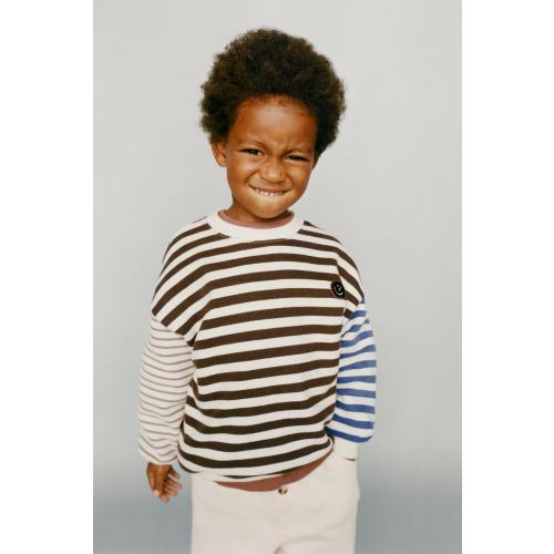 STRIPED SWEATSHIRT WITH FACE PATCH - Multicolored | ZARA United States