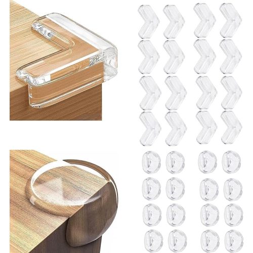 32 PCS Corner Protector Baby, Clear Table Corner Protectors Baby Proofing Baby Safety Products Baby Proof Corners and Edges Furniture Corner Protector
