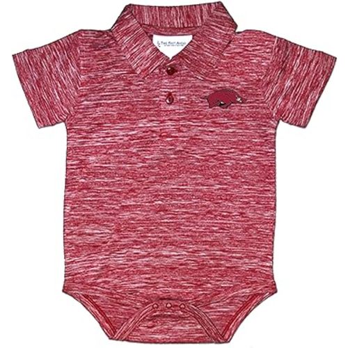 Two Feet Ahead Space Dye Short Sleeve Golf Polo Baby Bodysuit Creeper Newborn Infants Sizes 0-3M-6M-12