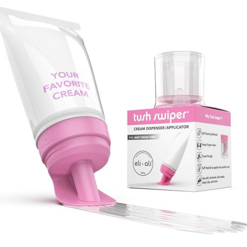 Eli & Ali Tush Swiper - Diaper Cream Applicator Fits Most Creams, Pink 1pk | Hands Free Diaper Rash Cream & Butt Paste Applicator, Mess-Free Travel Ready & Hygienic Alternative to Diaper Cream Spatula