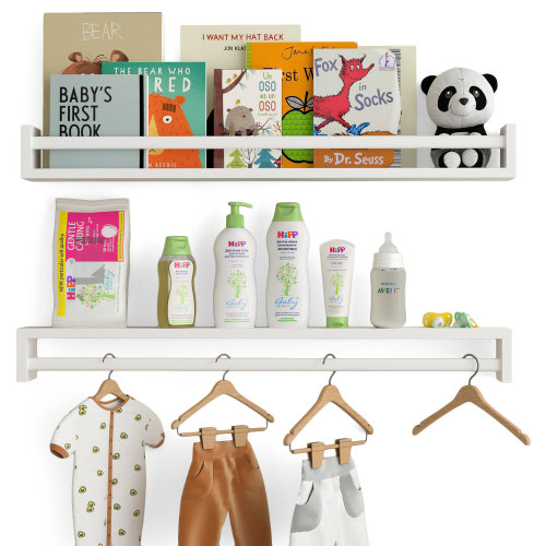 Wallniture UTAH Wood Wall Shelf, 32", White, 2Pcs & Reviews | Wayfair
