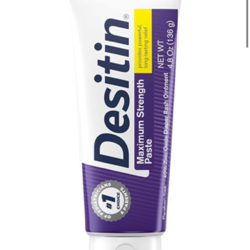 Desitin Maximum Strength Baby Diaper Rash Cream, 40% Zinc Oxide, Hypoallergenic No Added Parabens & Dyes, Protects & Relieves Baby’s Skin for Up to 12 Hours, Prevents Diaper Rash, 4.8 oz Tube