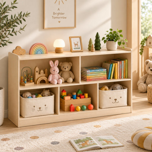 2-tier kids bookshelf and toy storage