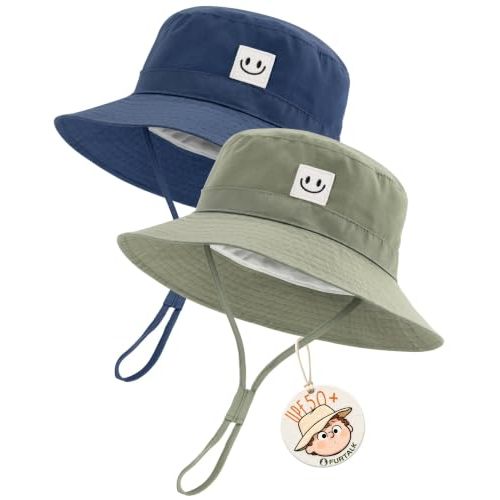 FURTALK Baby Sun Hat Toddler Bucket Hat Beach Smile Face UPF 50+ | Stays in the Wind, Breathable UPF 50+ Hat Grows with Baby (0-10Y), Perfect UV Protection for Summer Beach or Park Trips