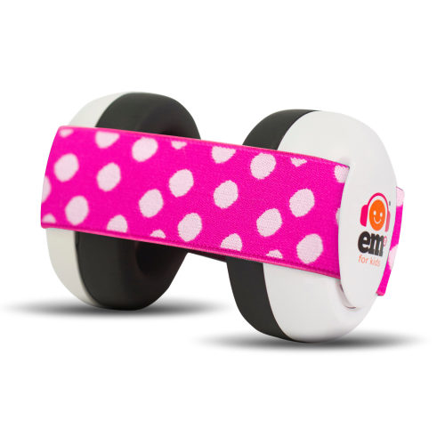 BABY Earmuffs - Pink/White on White