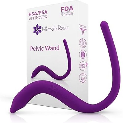 Intimate Rose Pelvic Wand, Pelvic Floor Muscle Trigger Point Massager, Perineal Massage Tool for Pelvic Physical Therapy & Pain Relief, BPA-Free, Latex-Free, Standard (Non-Vibration)