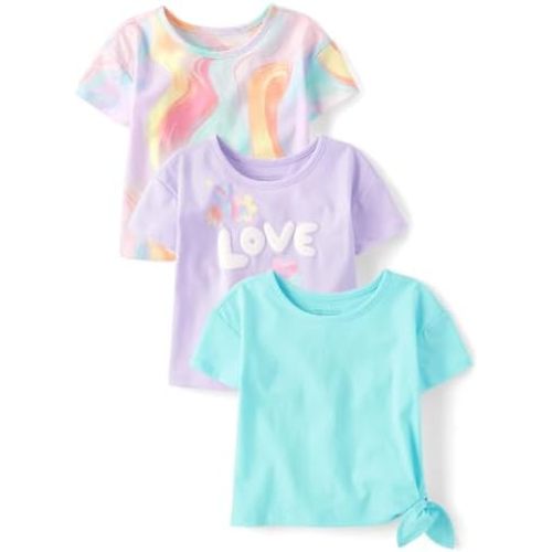 The Children's Place Baby Girls' and Toddler Short Sleeve Everyday Casual Knit Shirt