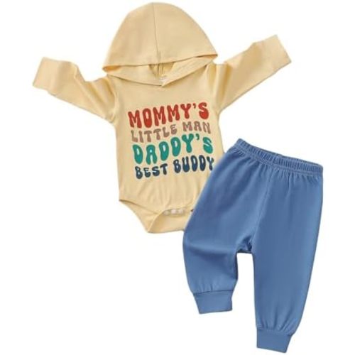 Baby Boy Clothes Newborn Boy Outfits Infant Letter Print Long Sleeve Romper Hoodies Pants Fall Winter Outfits