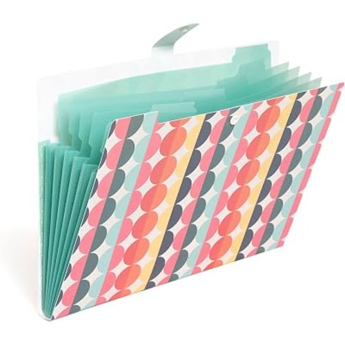 U Brands Expanding File Folder, 6-Pocket, Accordion File Organizer, Orange