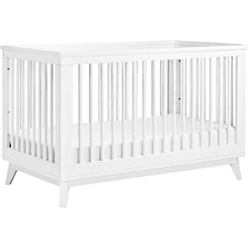 Babyletto Scoot 3-in-1 Convertible Crib with Toddler Bed Conversion Kit in White, Greenguard Gold Certified