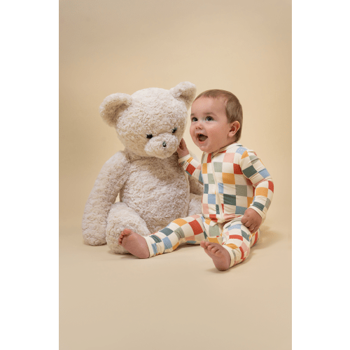 Zippered Romper (Vintage Checkered) – Snuggle & Slumber