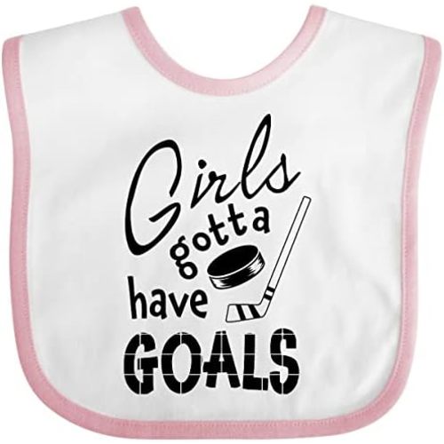 inktastic Girls Gotta Have Goals- Hockey Player Baby Bib