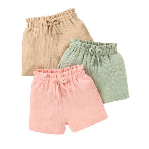 Toddler and Baby Girl Shorts Soft Cotton Casual Summer Clothes Size 6M-3T