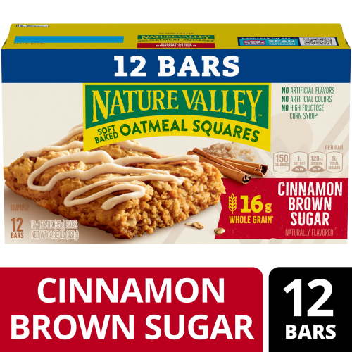 Nature Valley Soft Baked Oatmeal Squares, Cinnamon Brown Sugar, 12 Bars, 14.88 oz