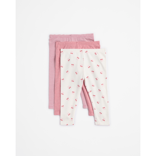 Baby Organic Cotton Leggings 3 Pack - Cherry Bows