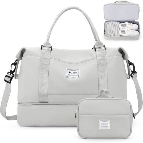 Weekender Bags for Women,Personal Item Travel Bag with Shoes Compartment,Overnight Travel Duffel Bag with Toiletry Bag