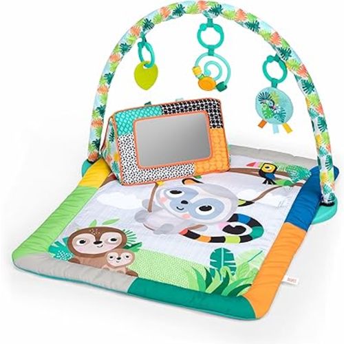 Bright Starts Tropical Treetop Baby Activity Gym & Tummy Time Mat, Ages Newborn & Up