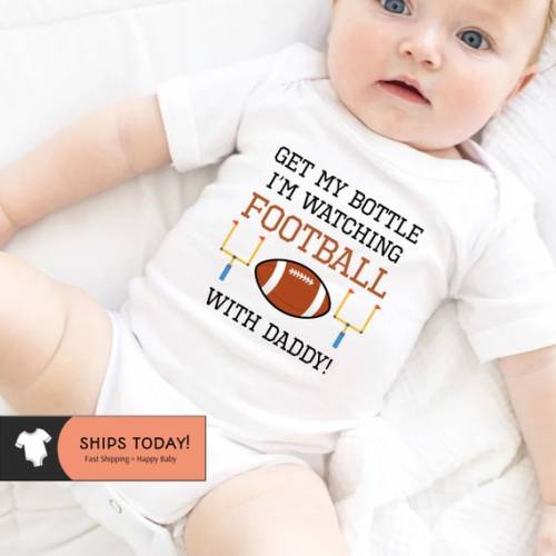 Football Baby Onesie Get My Bottle I'm Watching Football - Etsy