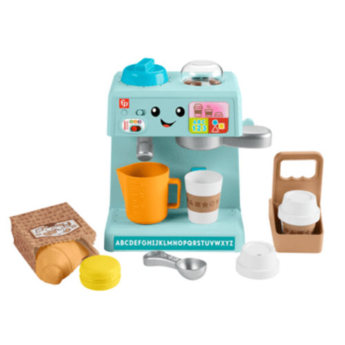 Fisher-Price Laugh & Learn Learn & Serve Coffee Café Toddler Electronic Toy, 10 Play Pieces