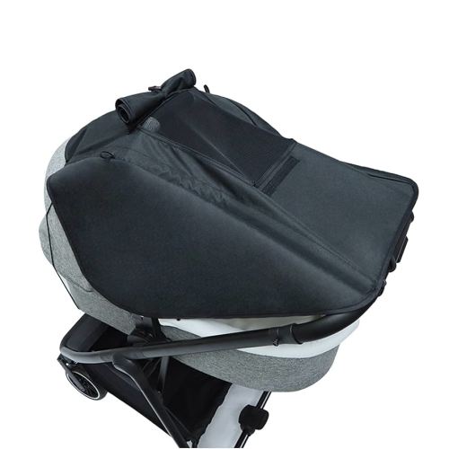 Stroller Sun Shade Universal Stroller Cover for Sun Baby Bassinet Blackout Cover (0-6m) with Visible Mesh Window Visor Wind Canopy Cover Stop Sun's Rays - Black